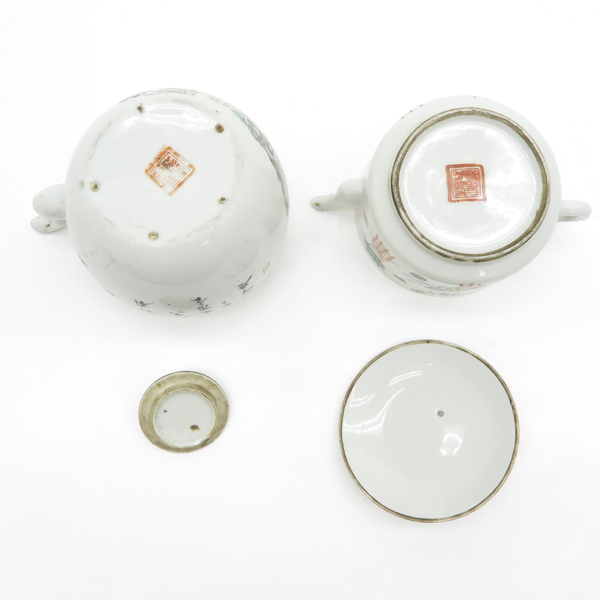 Lot of 2 China Porcelain Tongzhi Period Teapots - Bild 6 aus 6