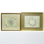 Lot of 2 17th / 18th Century Colored Maps