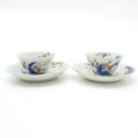Lot of 18th Century China Porcelain Cups and Saucers