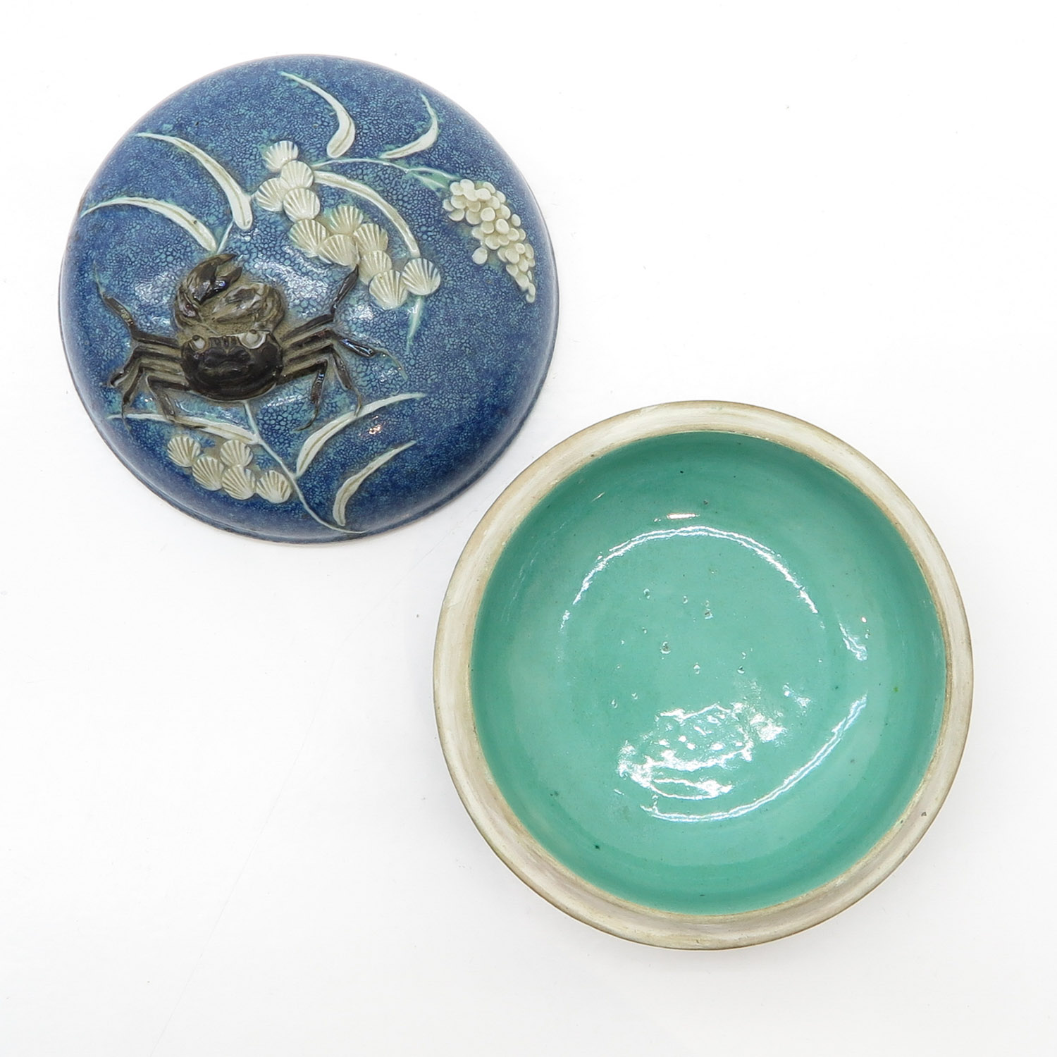 China Porcelain Robins Egg Covered Jar - Image 5 of 6