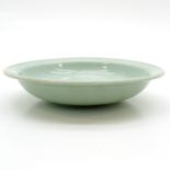 Celadon Bowl with Floral Decor