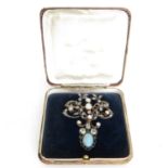 A Beautiful 19th Century Antique Diamond & Opal Brooch