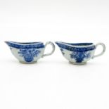 Lot of 2 China Porcelain Gravy Bowls Circa 1800