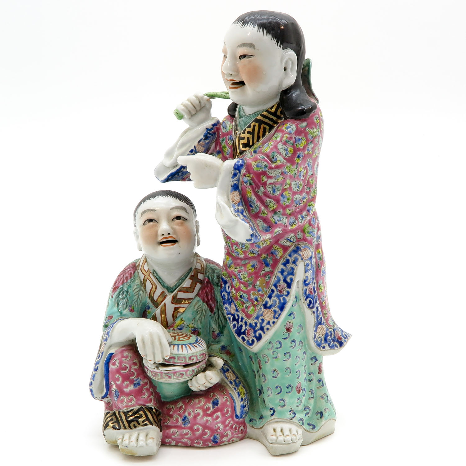 China Porcelain Famille Rose Sculpture
