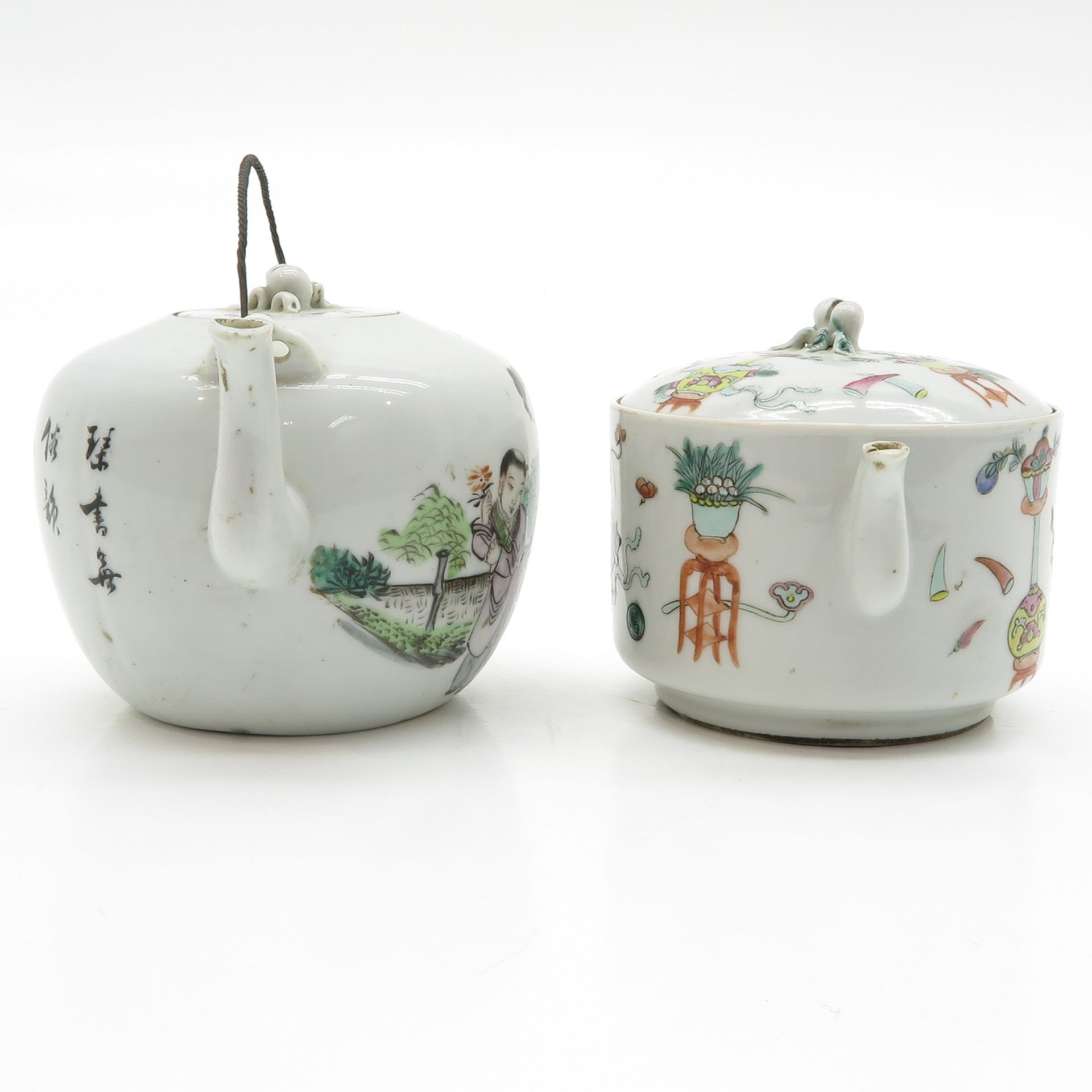 Lot of 2 China Porcelain Tongzhi Period Teapots - Bild 4 aus 6