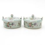 Lot of 2 China Porcelain Butter Dishes Circa 1800