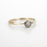 14KWG Ladies Rose Cut Diamond Solitaire Ring