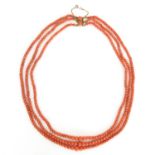 Red Coral Necklace on 14KG Clasp