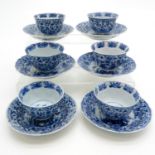 Lot of Kangxi China Porcelain Cups and Saucers