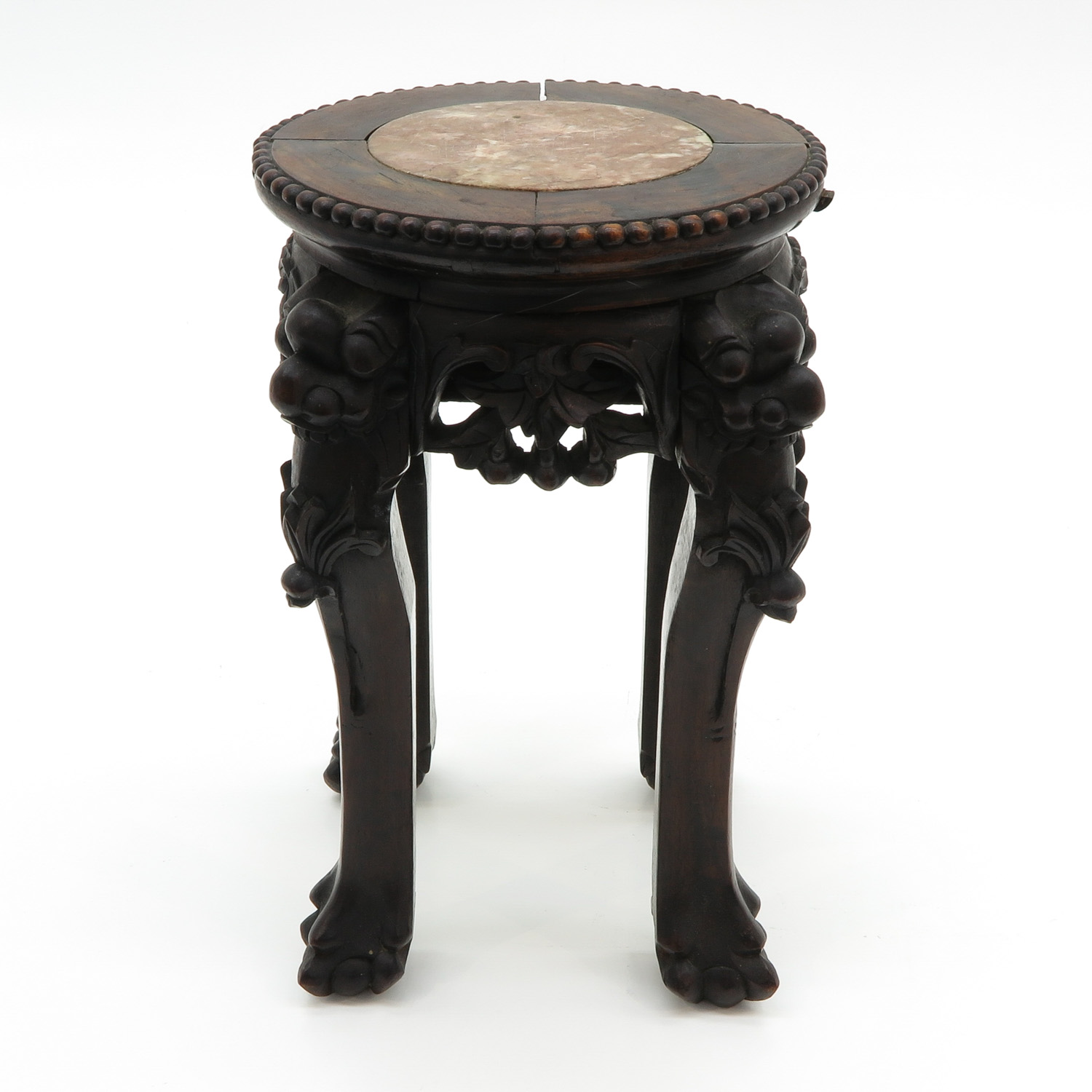 Chinese Side Table with Marble Inlay Top