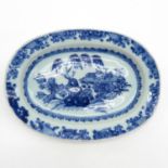 Small Blue and White Willow Decor Platter Circa 1800