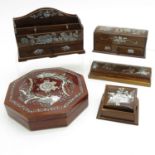 Lot of Chinese Mother Of Pearl Inlay Items