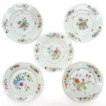 Lot of 5 China Porcelain 18th Century Plates