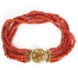 19th Century Red Coral Necklace on 14KG Clasp