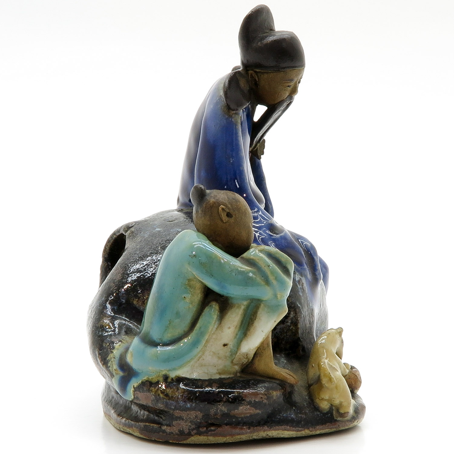 Asian Sculpture Depicting Father and Child - Image 4 of 6