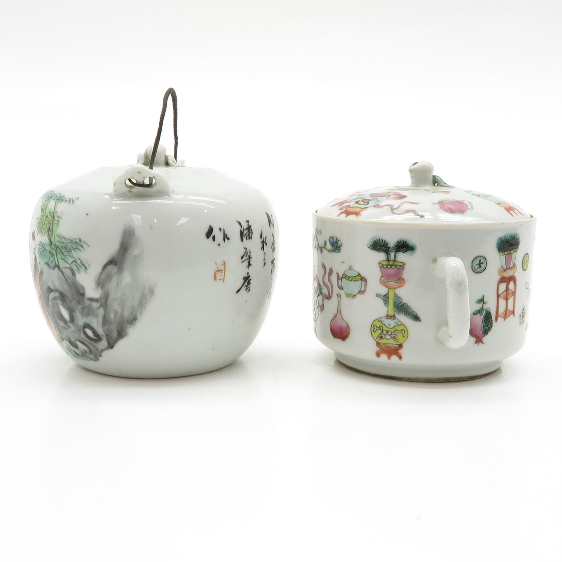 Lot of 2 China Porcelain Tongzhi Period Teapots - Bild 2 aus 6