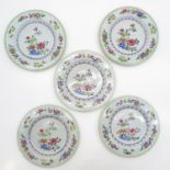 Lot of 5 18th Century China Porcelain Plates