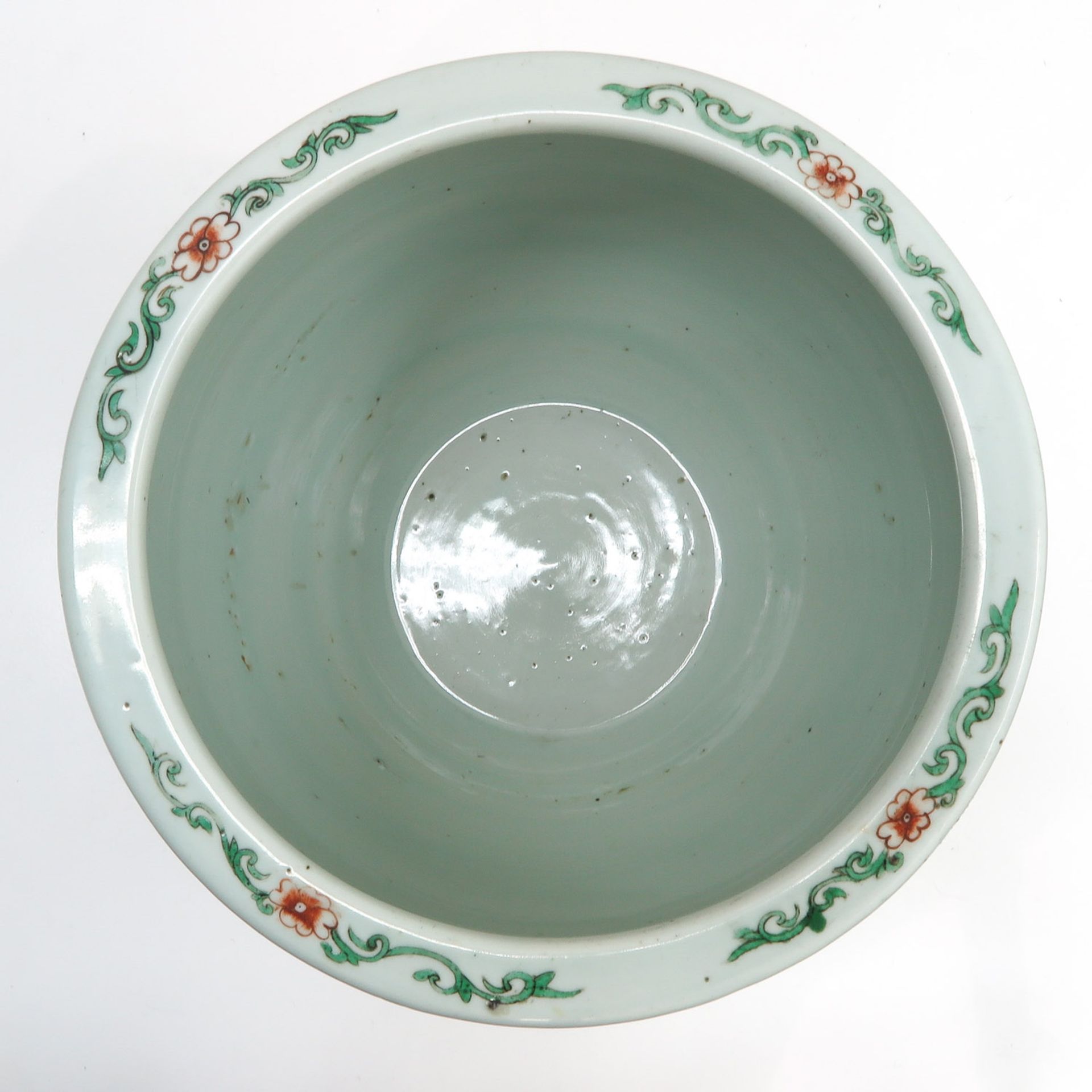 19th Century China Porcelain Famille Verte Fish Bowl - Image 5 of 6