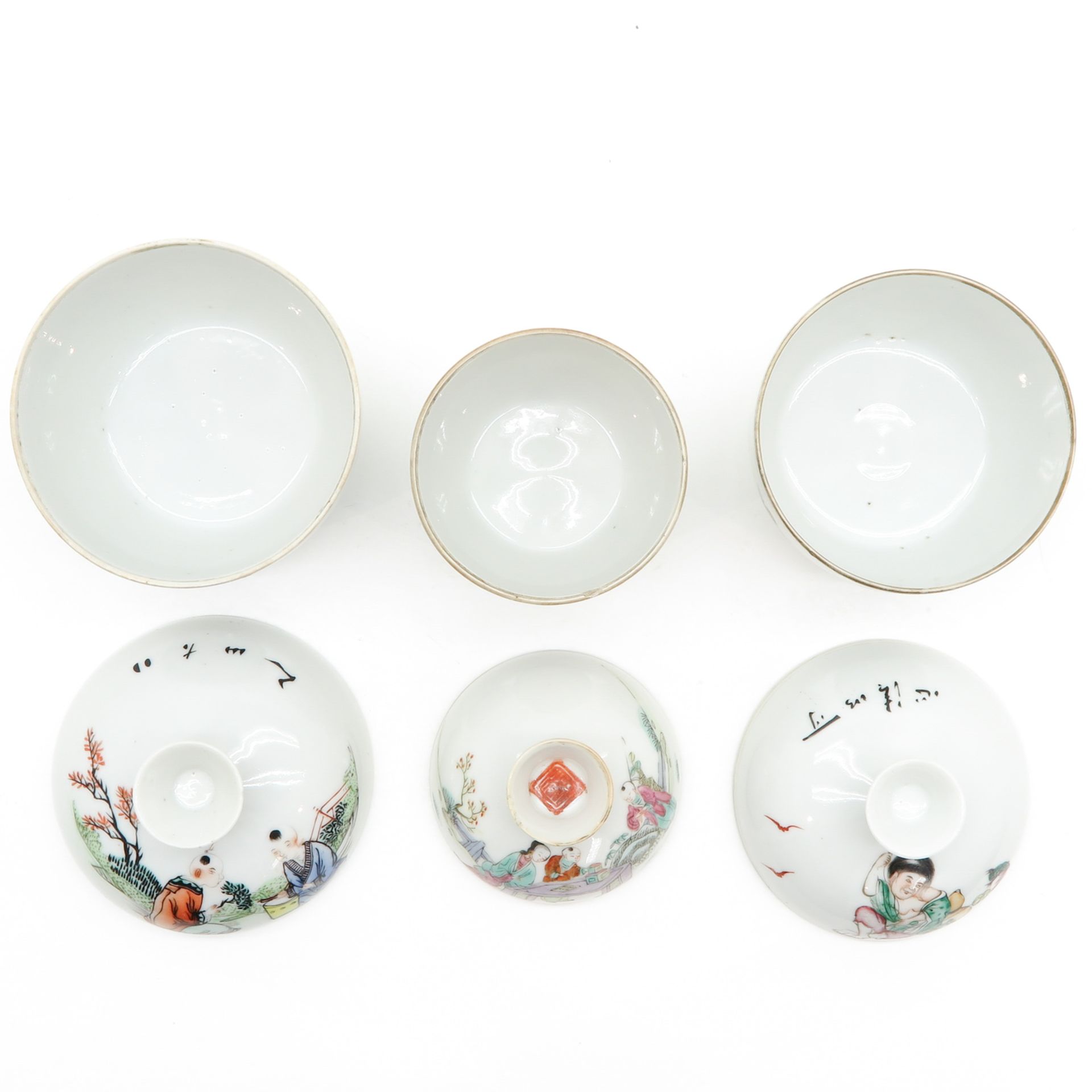 Lot of 3 China Porcelain Lidded Bowls - Bild 5 aus 6