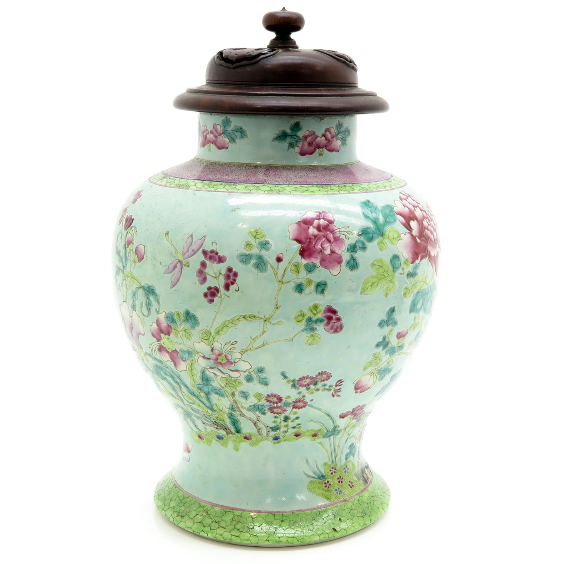China Porcelain Lidded Vase - Image 4 of 6