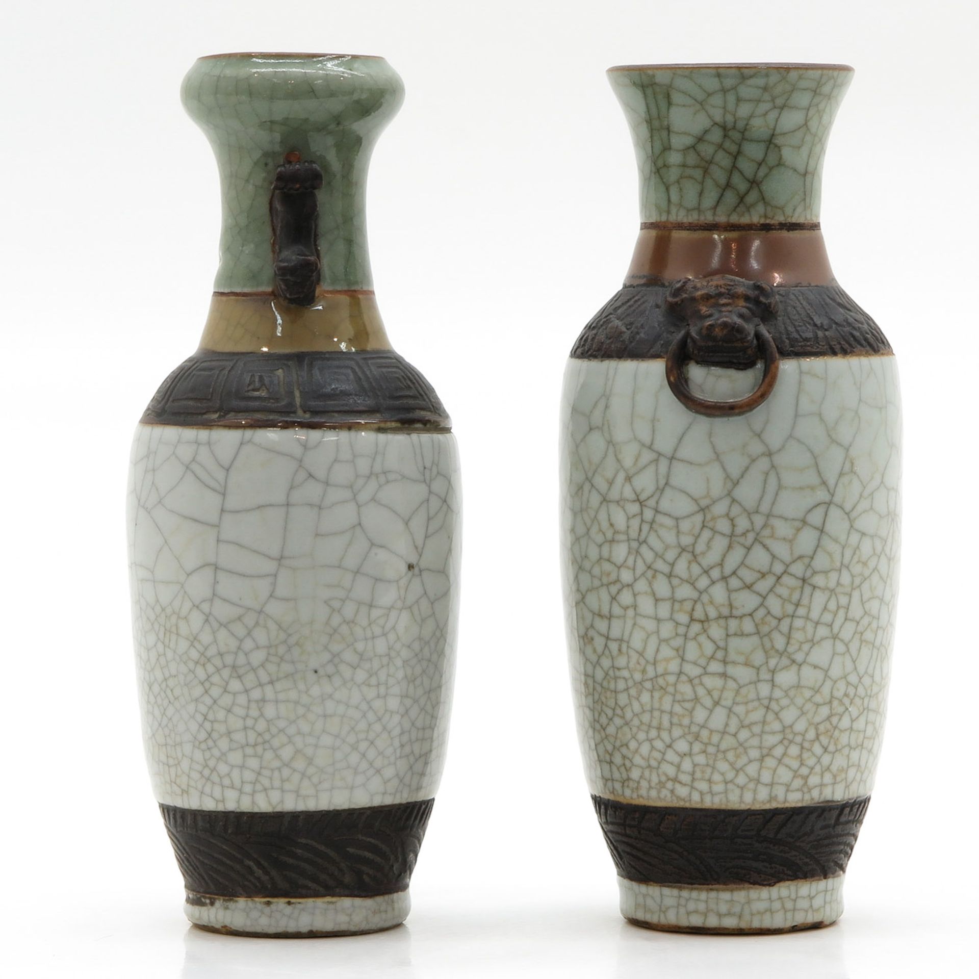 Lot of 2 China Porcelain Nanking Vases - Bild 4 aus 6