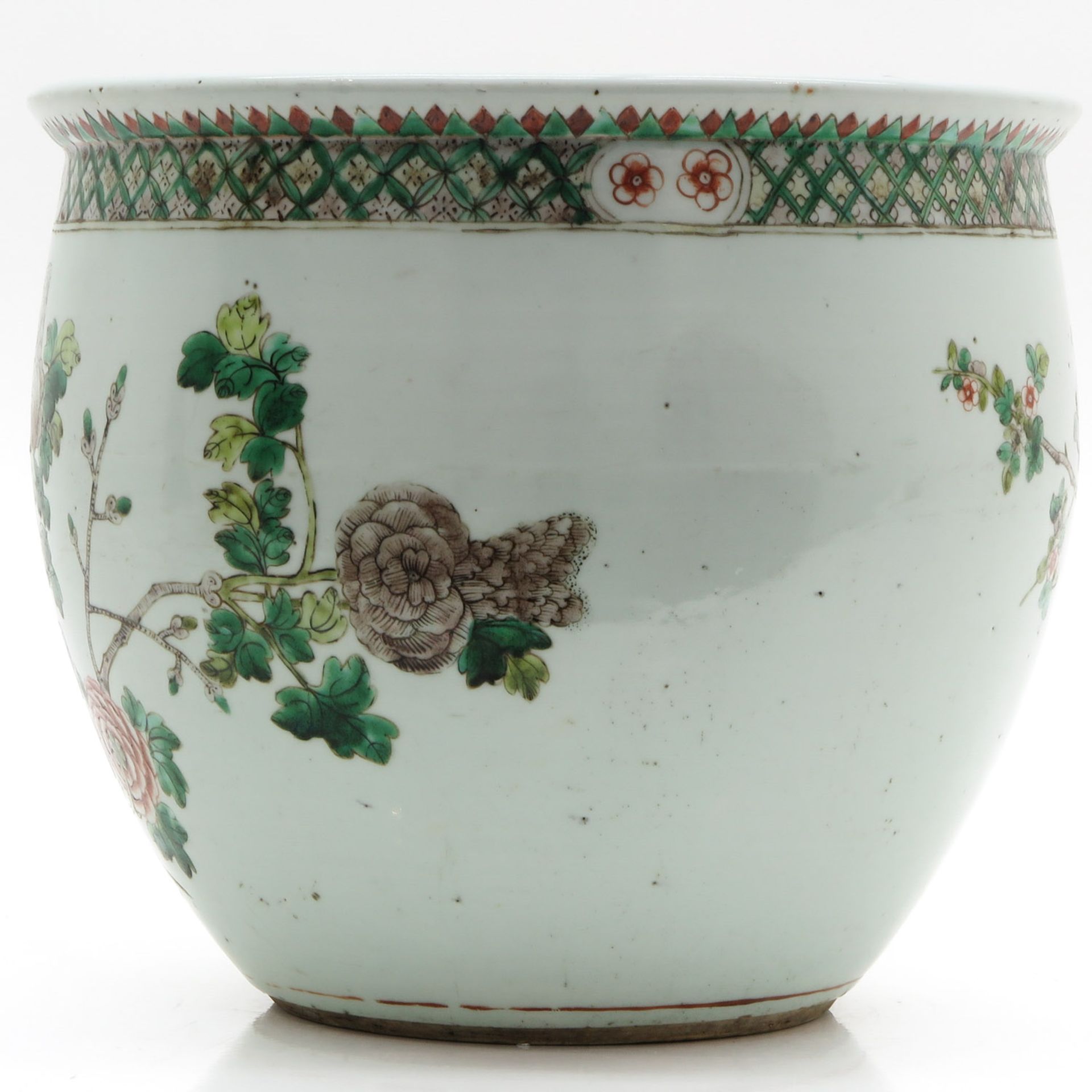 19th Century China Porcelain Famille Verte Fish Bowl - Image 2 of 6
