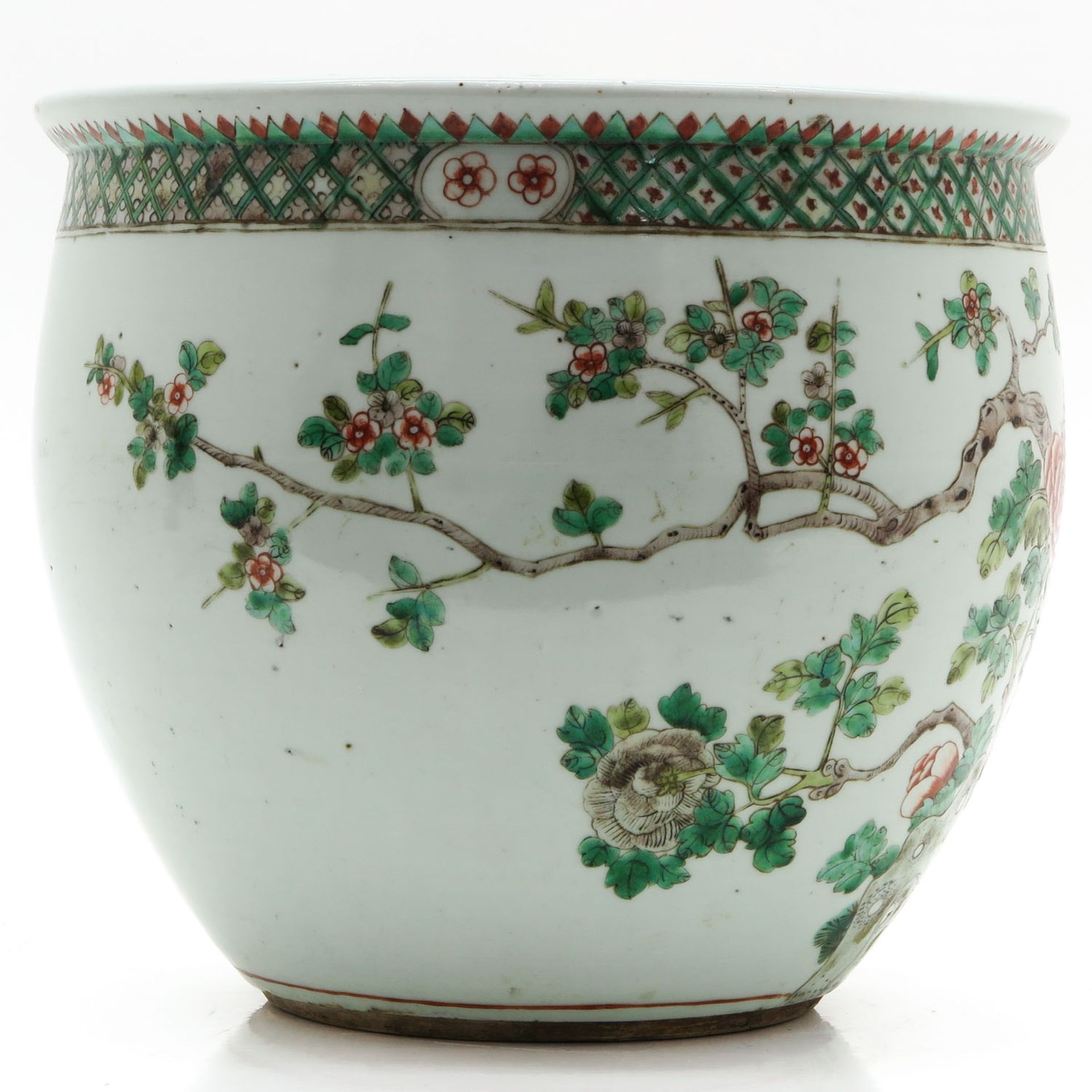 19th Century China Porcelain Famille Verte Fish Bowl - Image 3 of 6