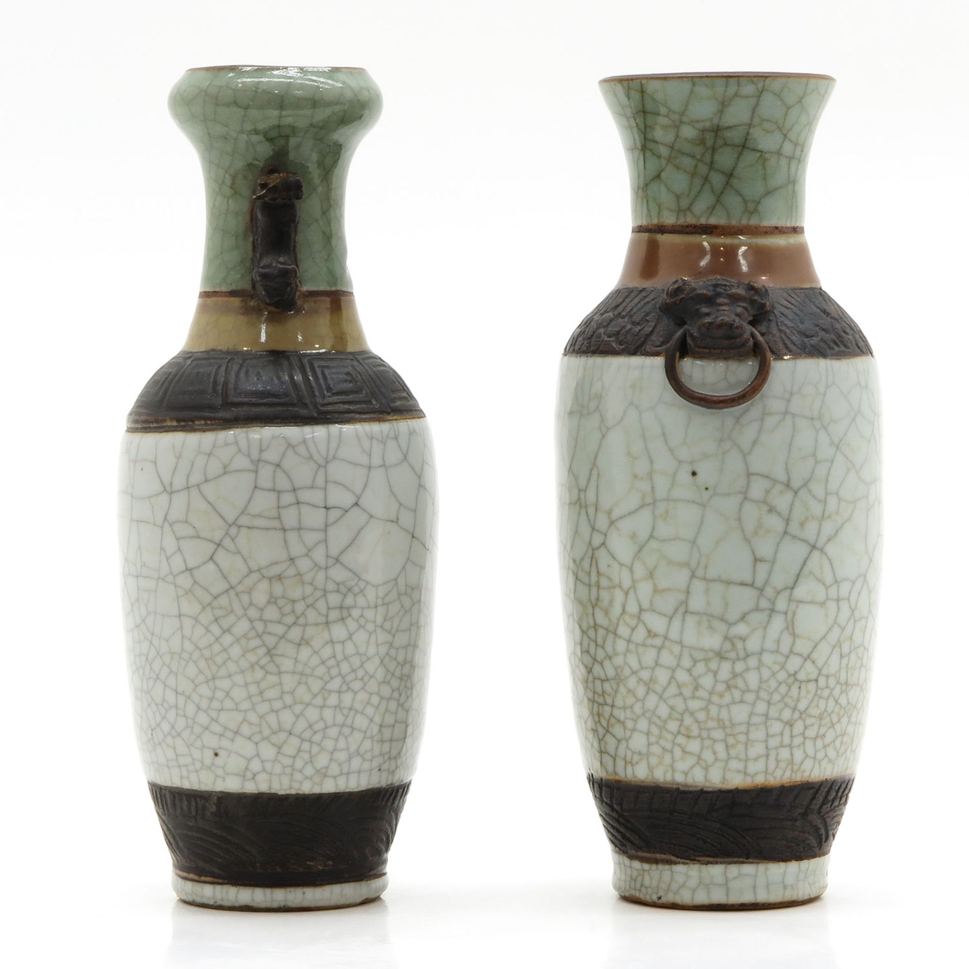 Lot of 2 China Porcelain Nanking Vases - Bild 2 aus 6