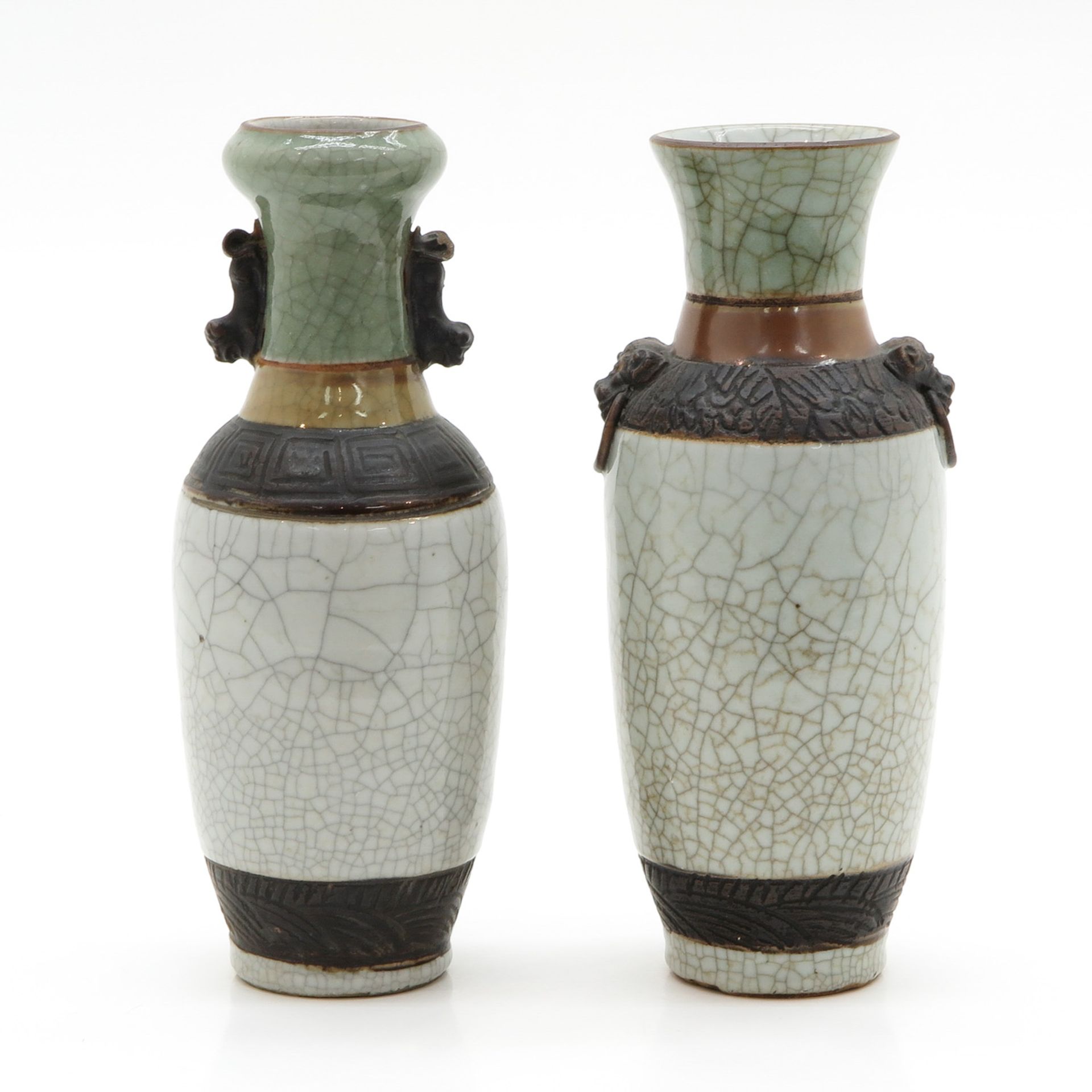 Lot of 2 China Porcelain Nanking Vases