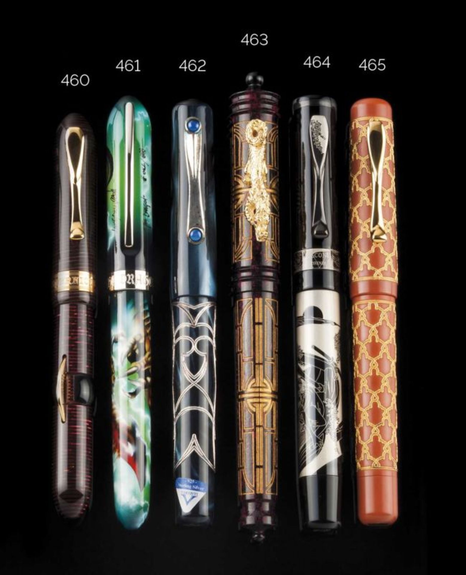 Visconti The Fortune Dragon Marbled, relief and gilt decoration with oriental motifs and clip with