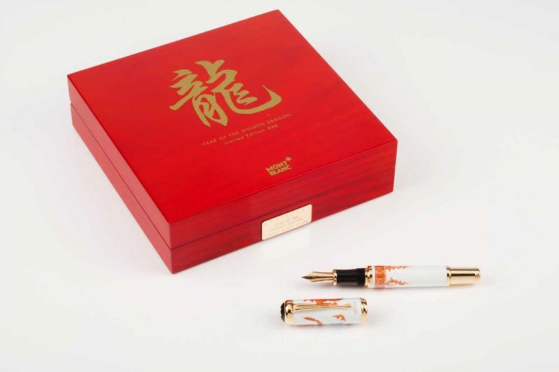Montblanc Year of The Golden Dragon 888 Meissen porcelain decorated in sepia with dragon Limited