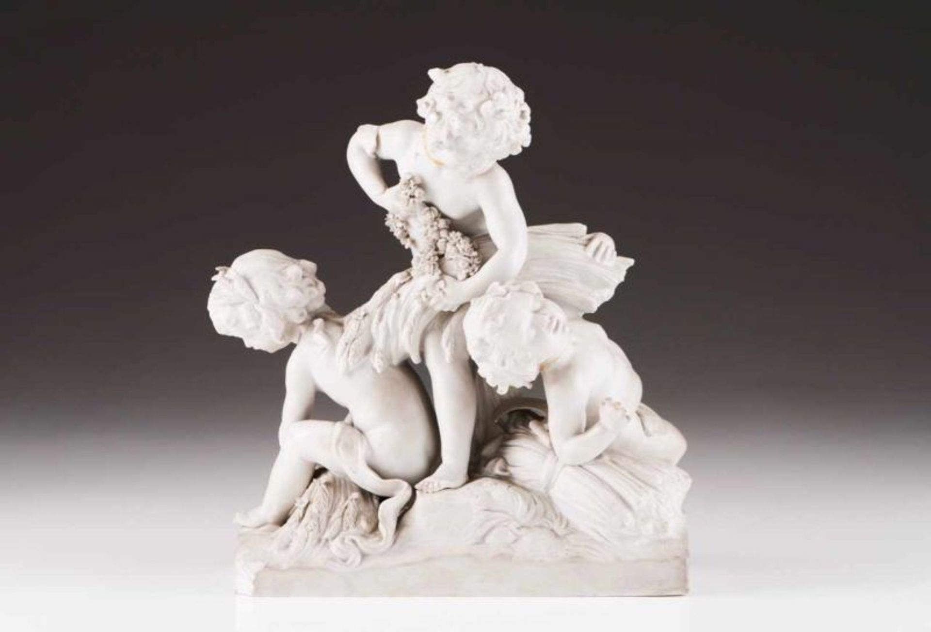 Children playing A biscuit sculpture Sèvres mark at the base (losses; broken) Height:28 cm