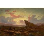 Carl Robert Kummer (1810 – Dresden – 1889) Sonnenuntergang über der Campagna di Verona. 1852 Öl