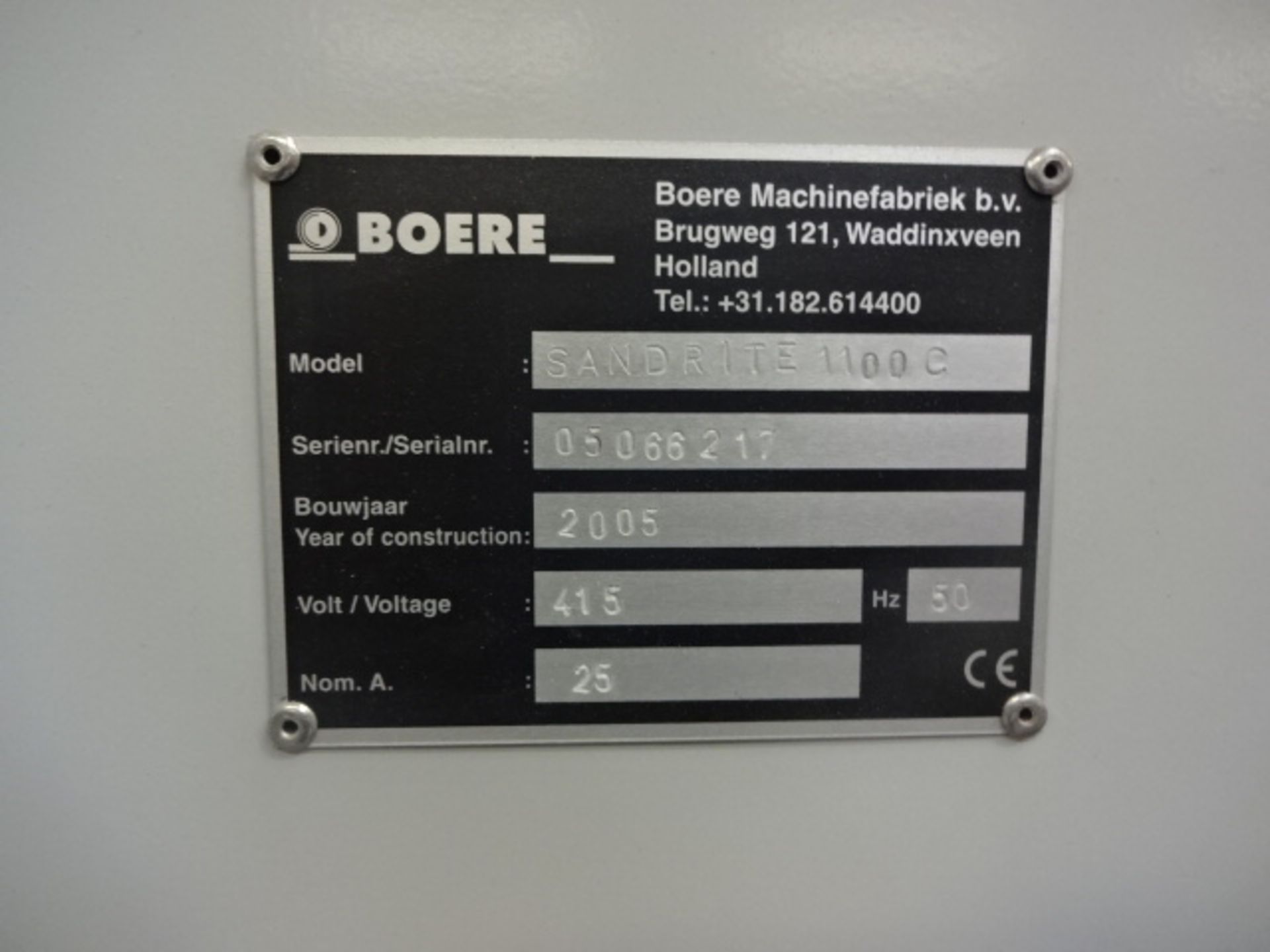 2005 BOERE Sandrite 1100C 415v drum sander S/n: 05066217 1100mm cap, with control panel - Image 2 of 7