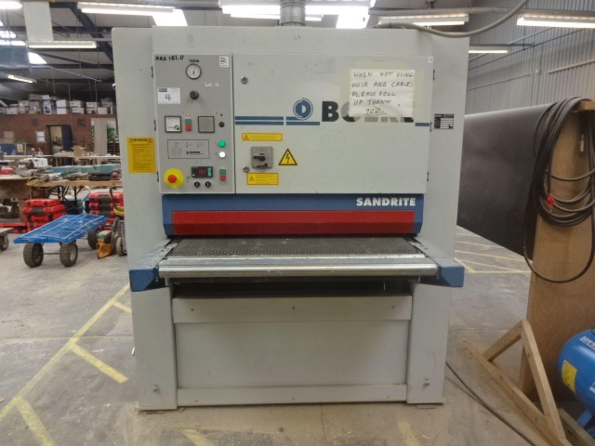 2005 BOERE Sandrite 1100C 415v drum sander S/n: 05066217 1100mm cap, with control panel