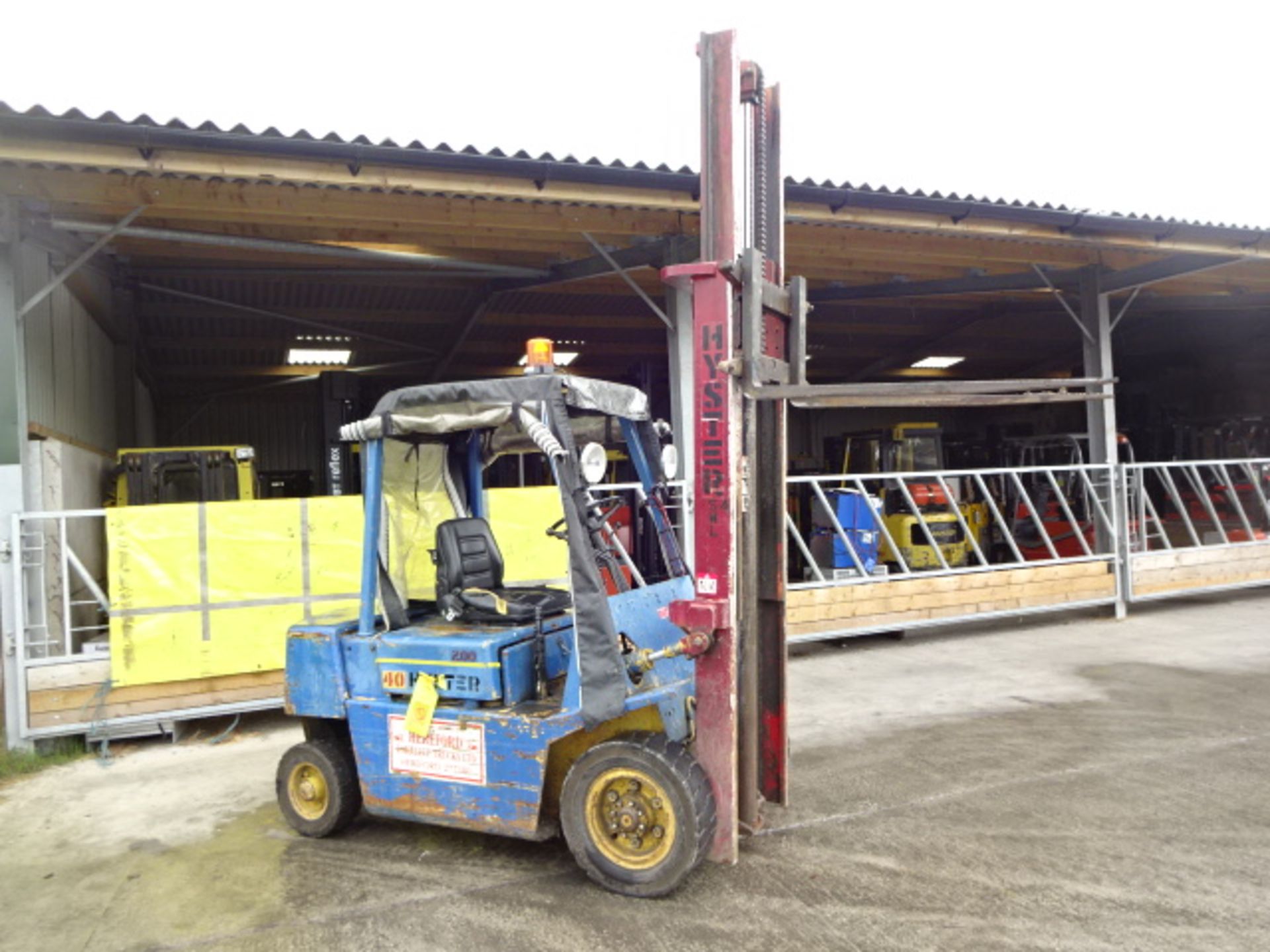 HYSTER H2.00XL 2t diesel driven forklift truck S/n: A177B05465D with duplex mast & weather-shield - Image 6 of 7