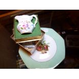 Royal Doulton plate and a boxed Crown Derby milk jug