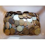 Tub of mixed worldwide coinage