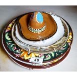 Quantity of Majolica decoration wall chargers etc