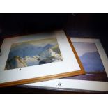 Mountain scene prints framed and glazed 36 x 25 cm