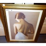 Large print of a partly nude lady,