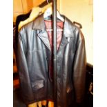 Gents black leather jacket size medium