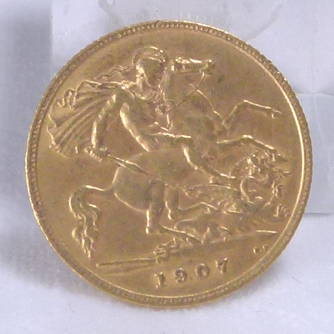 1907 EDWARD VII HALF SOVEREIGN.