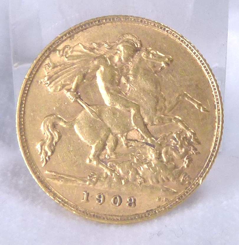 1908 EDWARD VII HALF SOVEREIGN.