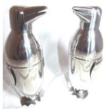 CHROME PENGUIN COCKTAIL SHAKERS.