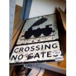 RAILWAY CROSSING SIGN.