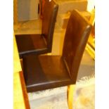 LEATHER DINING CHAIRS. Six leatherette a