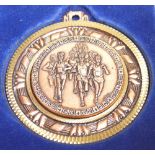 BRONZE RUNNING MEDAL. Large bronze unatt