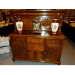 OAK SIDEBOARD. Oak sideboard with pillar