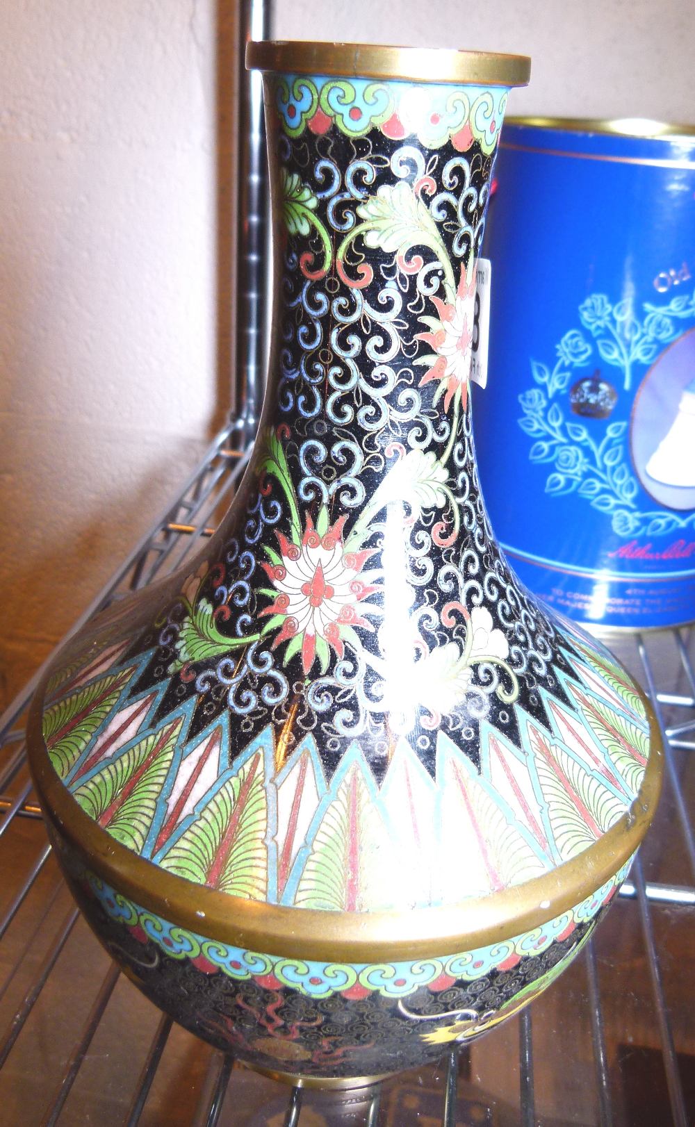 JAPANESE VASE. Japanese cloisonne vase H